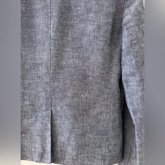 Gap Denim Linen-Cotton Blazer. Size: 4 Color : Denim blue - Picture 7 of 10